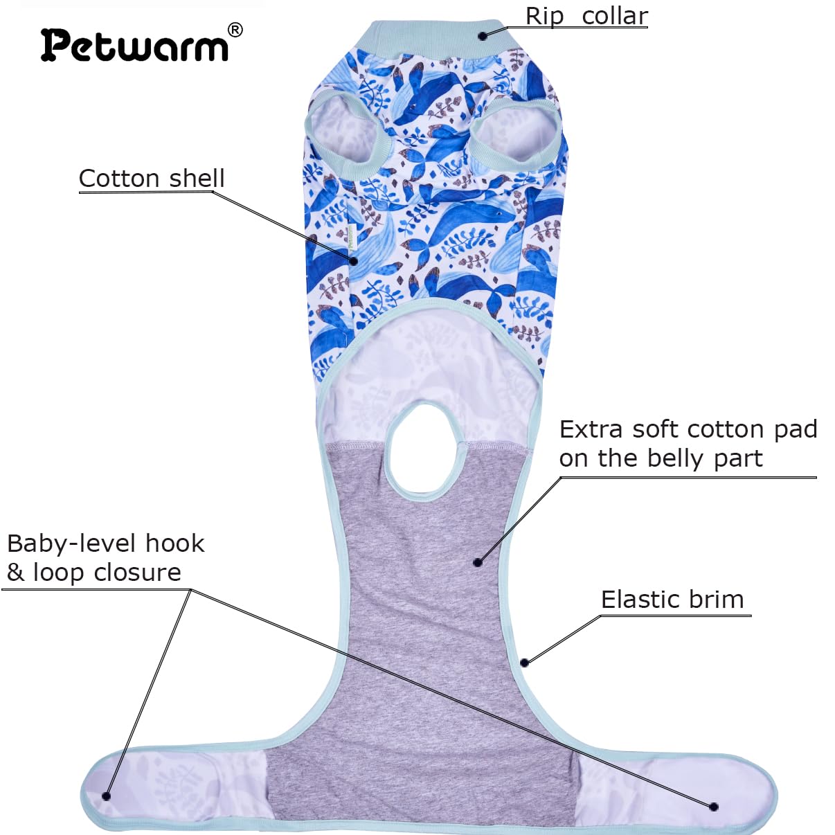PetWarm Dog Onesie After Spay, Dog Surgery Suit, Cone Of Shame Alternatives - Image 2