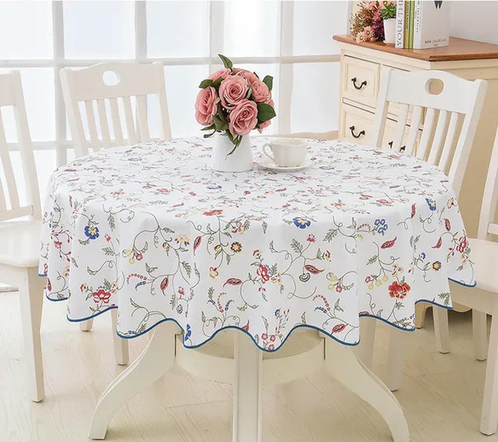 XHBYW 137-200cm PVC Hotel Waterproof and Oil Proof Large Round Tablecloth Hotel Plastic Round Table Cloth Wash Free and Scald Proof Table Cloth