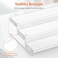 Lifewit Átlátszó 3-szintes Műanyag Polc Szett - 2 db Fűszertartó Állvány Konyhába, Fürdőbe - Sütemény, Cupcake, Italok Tárolására - Rakásolh 3