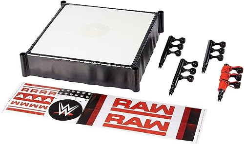 Miniatura 3 de Mattel WWE Superstar Anillo de 14 pulgadas con logotipo auténtico, cuerdas flexibles y alfombrilla con resorte para acción de rebote [Exclusivo de