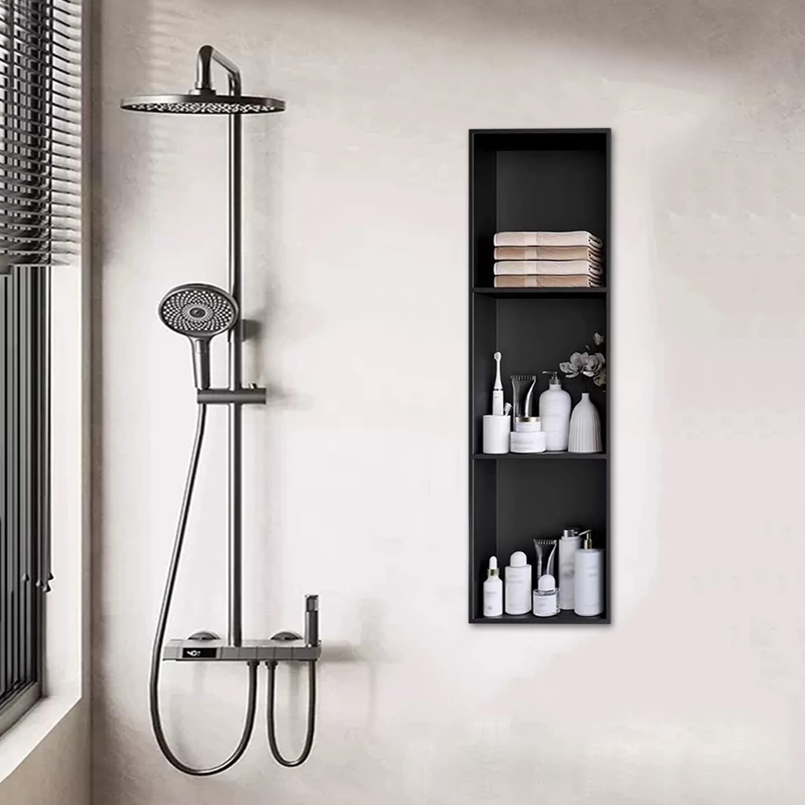 Niche de douche en acier inoxydable résistant à la corrosion et étanche sans carrelage