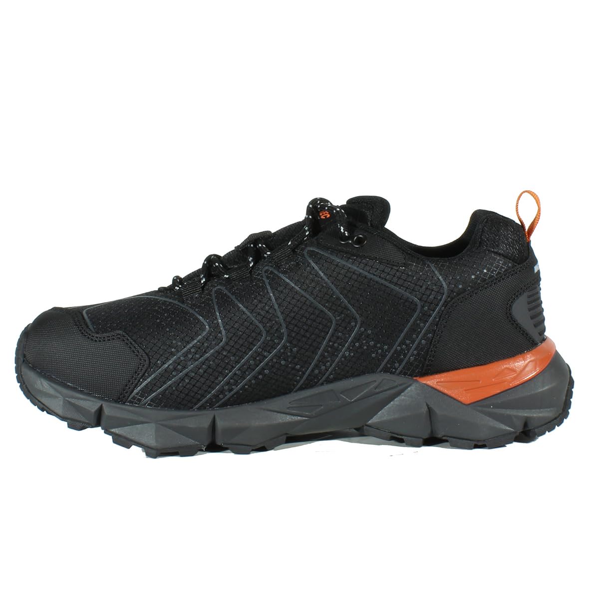 HI-TEC - Zapatillas Trekking Hombre Kinyeti WP | Zapatillas Montaña Hombre, Senderismo | Pies Secos con Membrana Impermeable, Tracción Óptima, Cómodas | Black/Orange Rust, 40