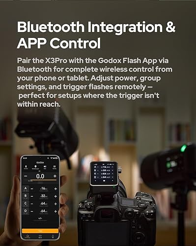 Miniatura 6 de Godox X3 Pro C X3PRO C TTL - Disparador de flash inalámbrico para Canon (2.4 G), transmisor de pantalla táctil inalámbrico X 2.4G, control