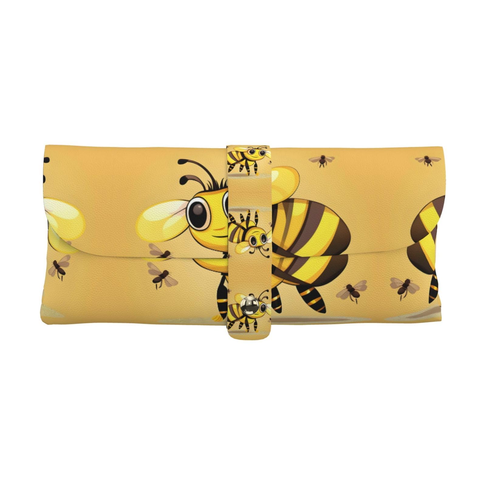 SDEGTHO Cute Cartoon Bee Leather Glasses Case Sunglasses Pouch Eyeglass Case For Men And Women Eyeglasses