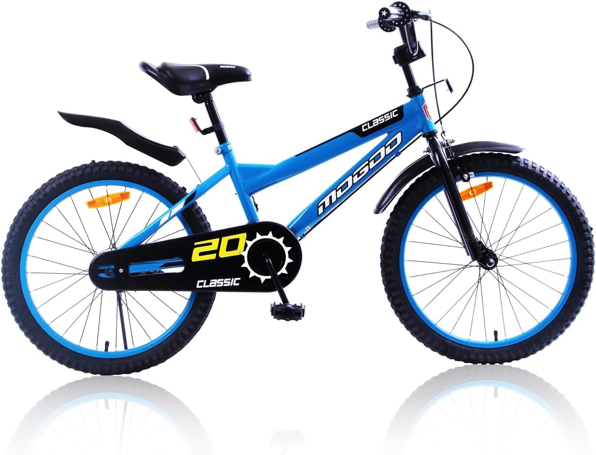 Classic Kids Road Bike For 2-10 Years Old Girls & Boys, Adjustable Seat, Handbrake, Mudguards, Lightweight, 12/14/16 Inch Bicycle with Training Wheels, 20-Inch with Kickstand, Gift For Kids