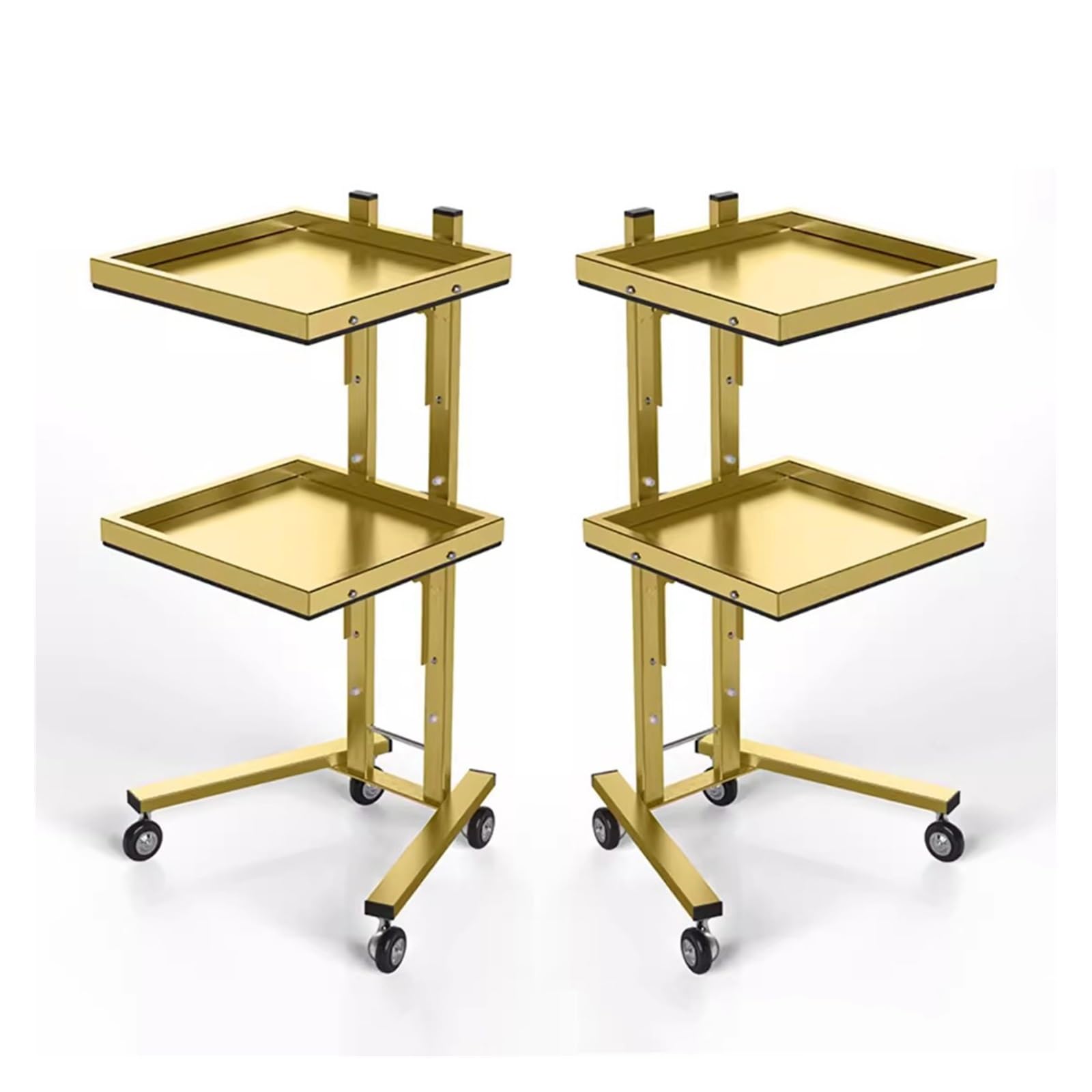 JYBNBBE Salon Rolling Cart on Wheels 3Tier Stainless Steel Trolley Mobile Kitchen Storage Cart MultiFunctional Utility Cart for Salon & Home,2pcs