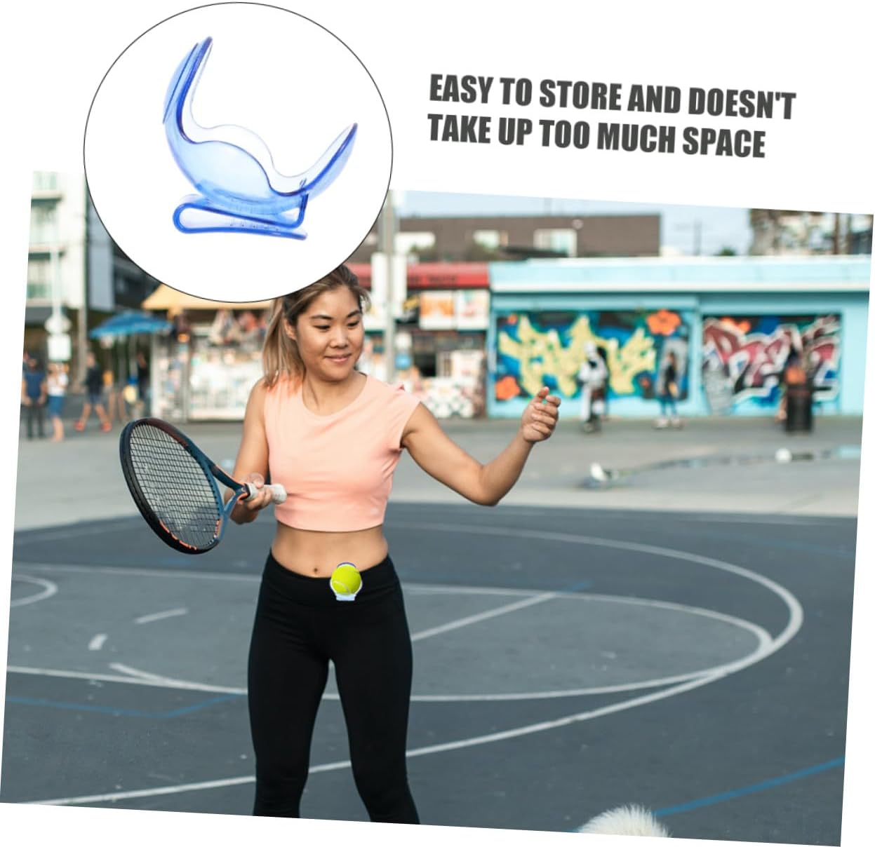 2pcs Tennis Ball Clips Waistband Holder Portable Tennis Accessories Training Equipment for Players Sky Blue