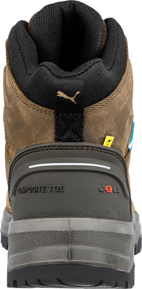 PUMA Safety - Botas de trabajo de hierro para hombre, punta compuesta, antideslizantes, impermeables, EH