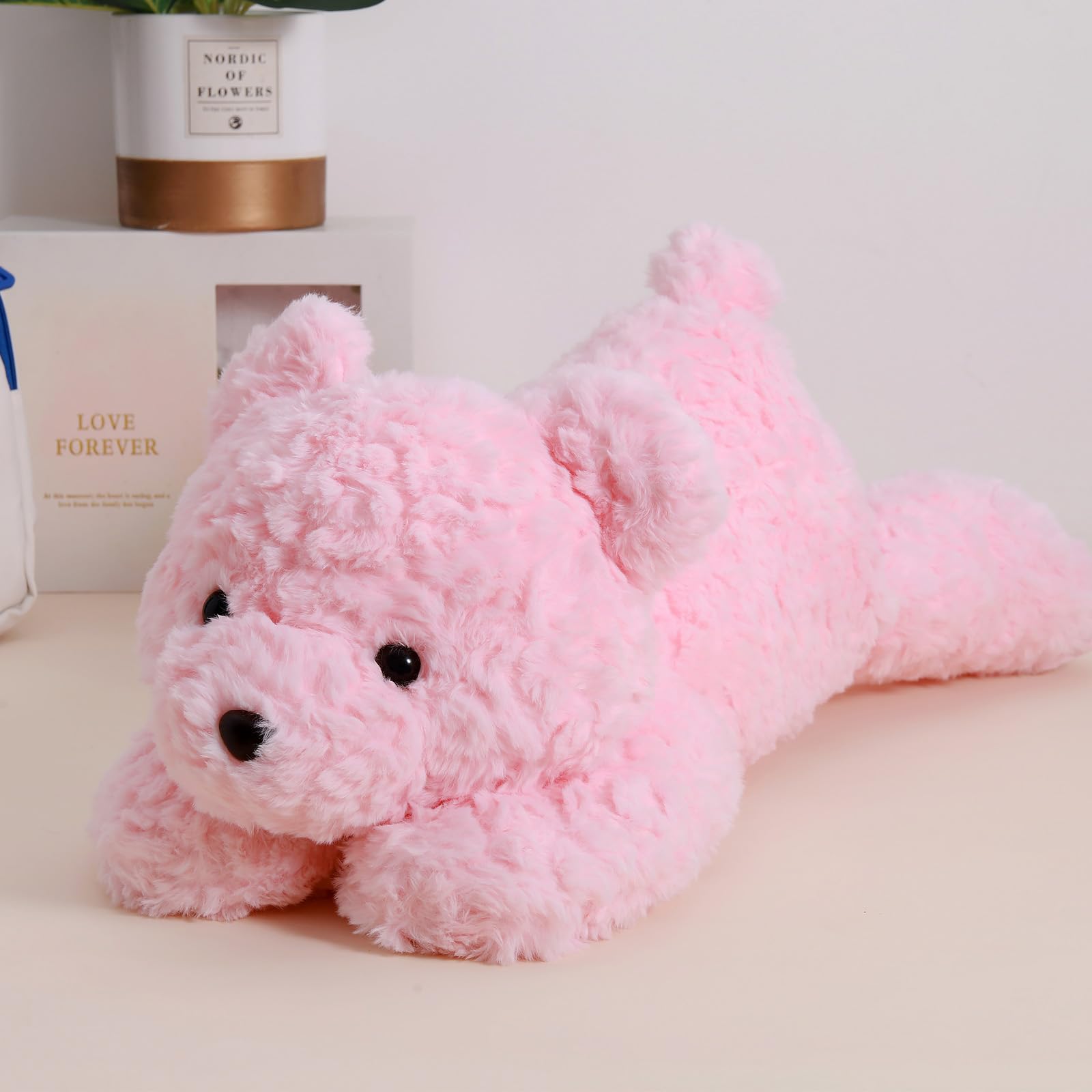 70 cm großer, 2,2 kg Schwerer Plüsch-Teddybär in Rosa, weicher mittelgroßer Kuschel-Teddy, kuscheliger Begleiter – Geschenk für Kinder und Erwachsene.