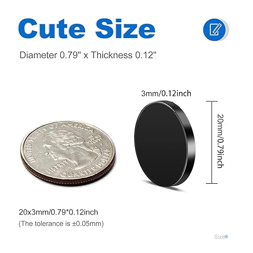 Miniatura 10 de TRYMAG Paquete de 10 imanes de neodimio resistentes, imanes de tierras raras superfuertes con respaldo adhesivo, potentes imanes permanentes de