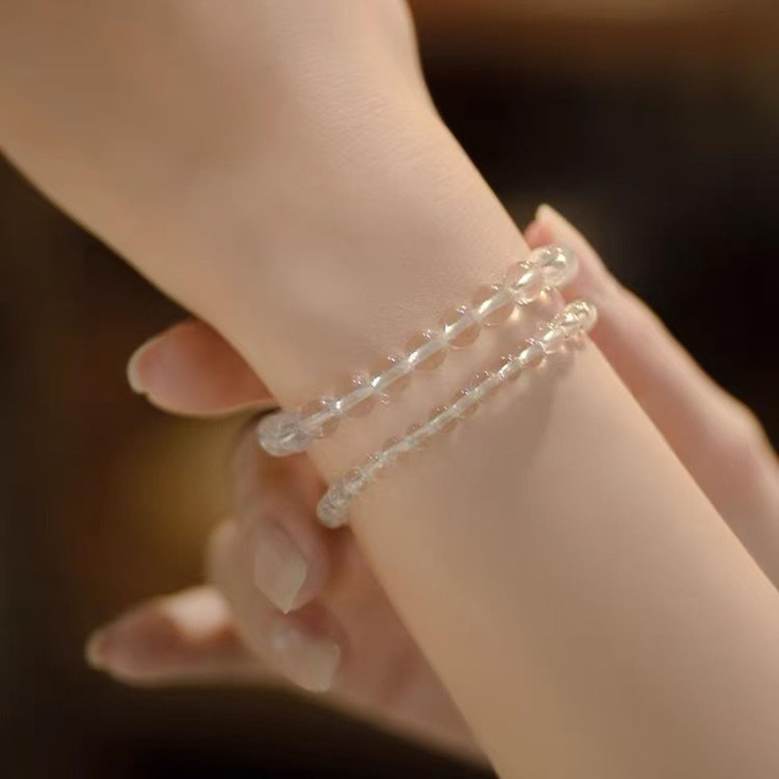 Pulsera de Cristal Transparente Blanco Natural con Piedras Preciosas elásticas Hecha a Mano, Cristal curativo, energía de Cuarzo, Chakras, joyería para Mujeres Hombres, cumpleaños,3a,10MM