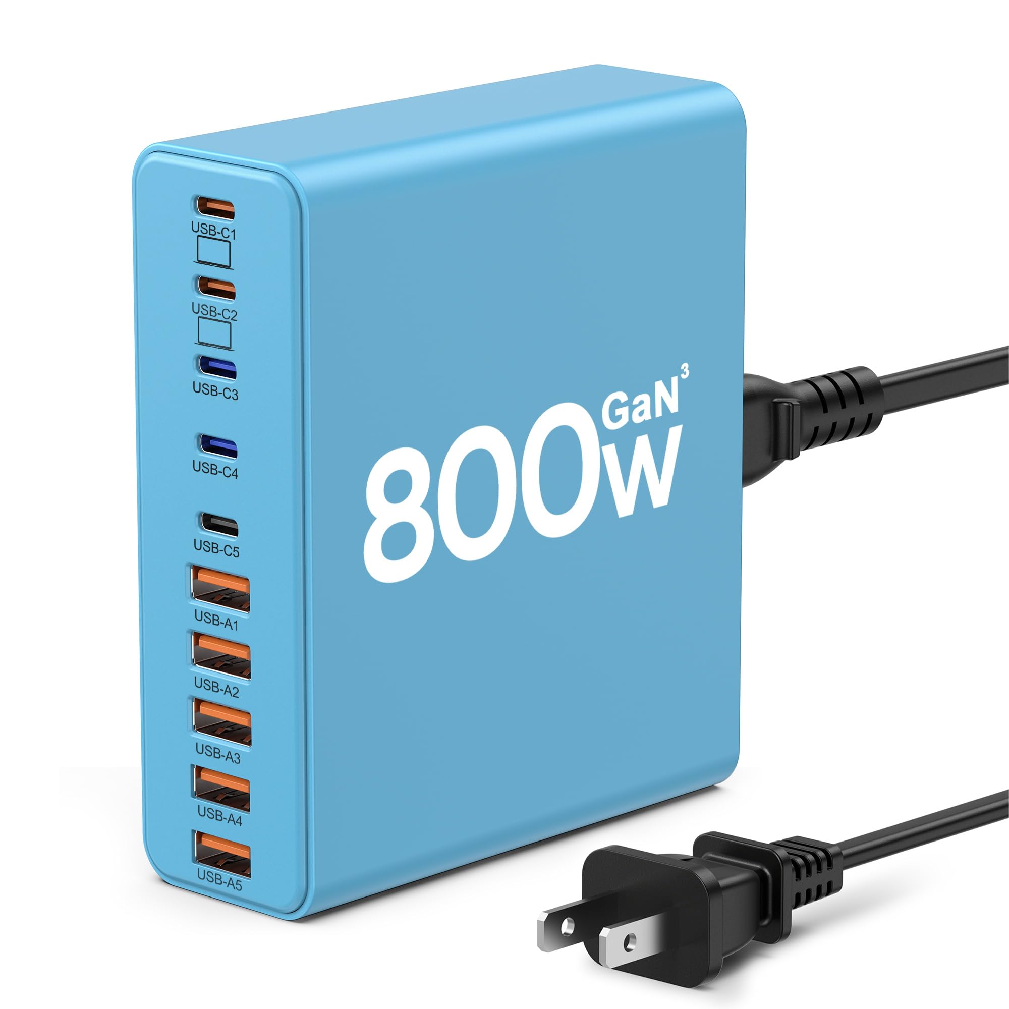 Amazon.com: 800W USB C Charger Block,10-Port Charging Station GaN