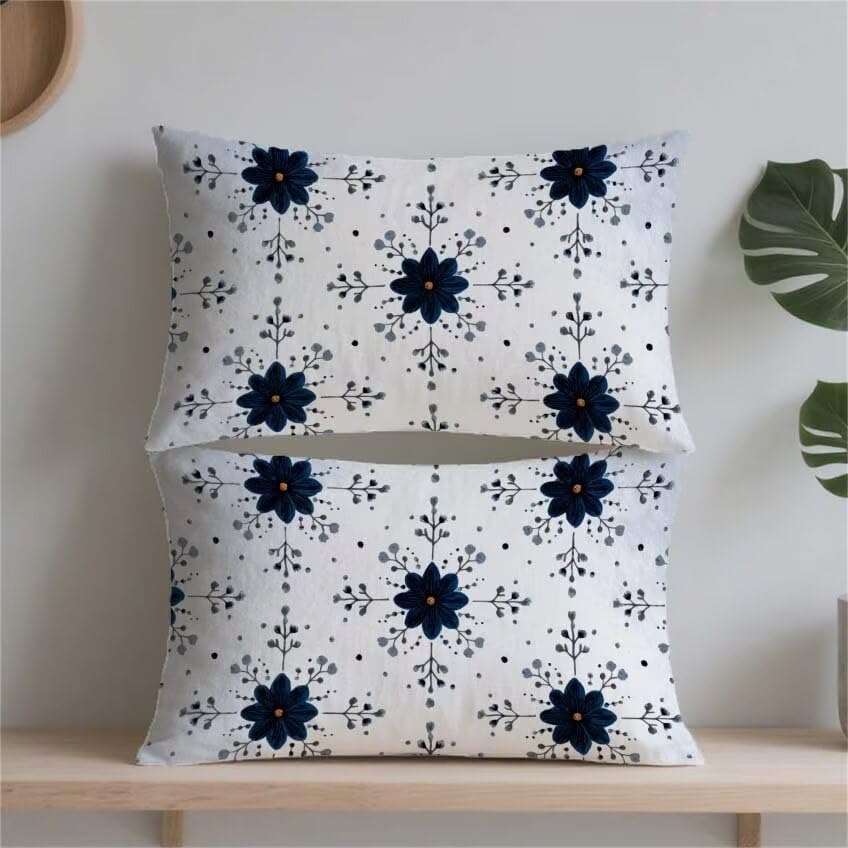Housse de coussin 50x90cm impermeable lin blanc canapé - 2