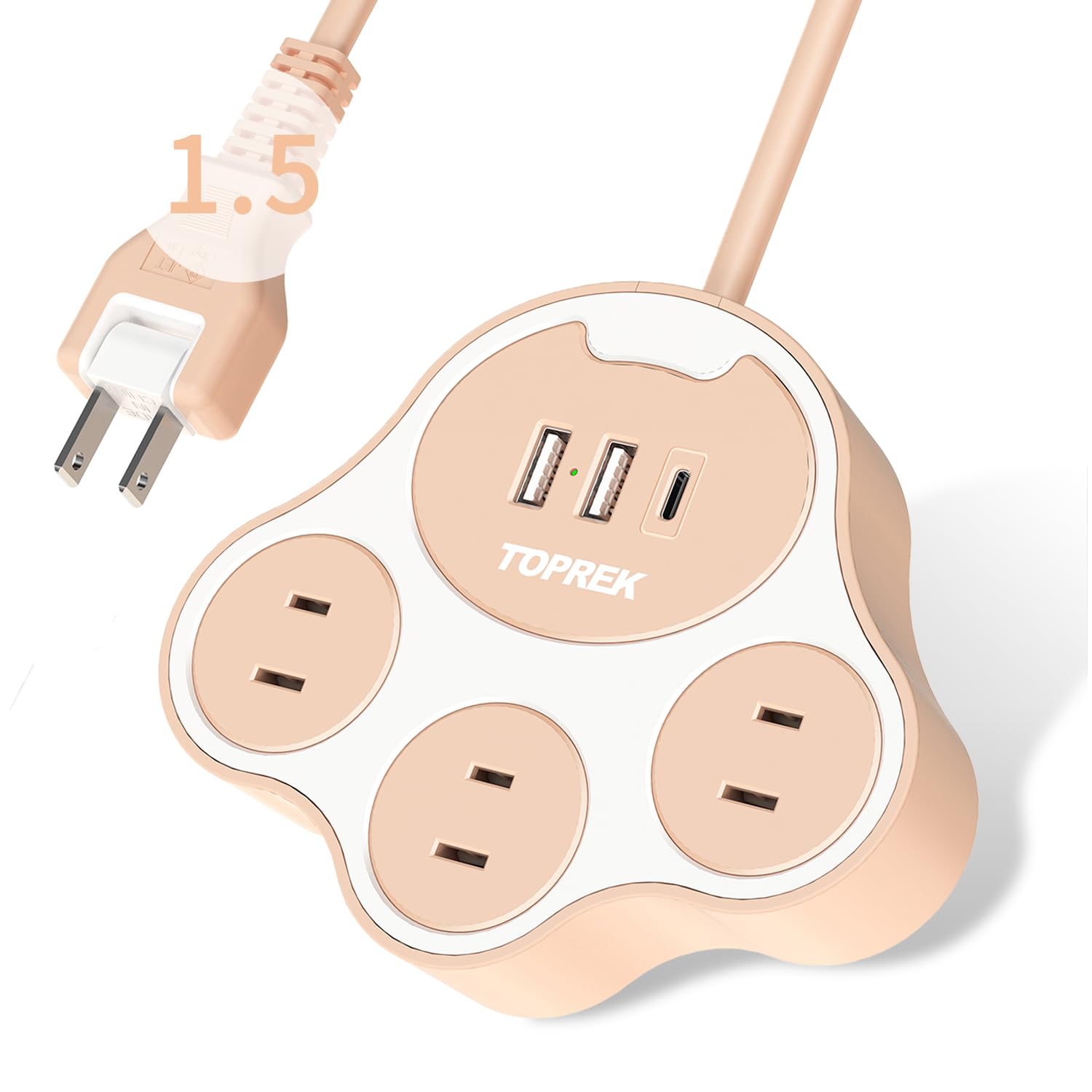 Amazon.co.jp: TOPREK 猫の足型 電源タップ ピンク USB コンセント