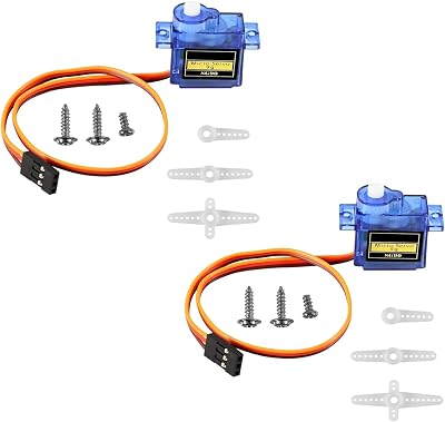 2Pcs SG90 Micro Servo Motor 180 Degree SG90 9G Gear Motor Control for Arduino Raspberry Pi RC Car Toy Robot Helicopter Airplane Controls Car Boat DIY