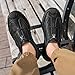 Hhhchpm Orthopedic Hiking Shoes Mens Casual Shoes Leather Loafers Boat Dress Driving for Men Breathable Fashion Walking Work Office Business (Black,7)