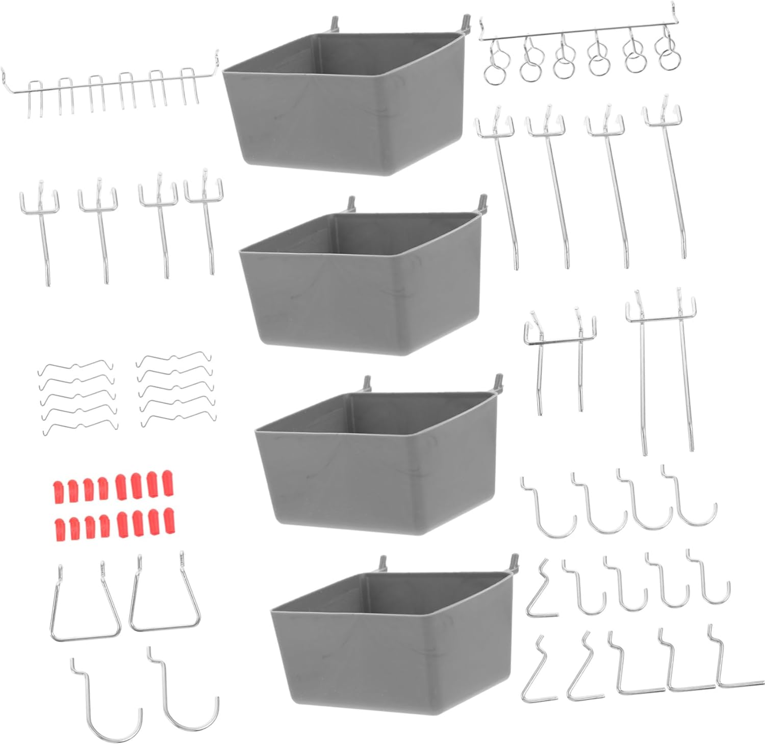 114pcs Pegboard Accessories Kit Versatile Organizing Hooks Bins for Garage Workshop Storage Efficient Pegboard Organizer for Craft Rooms and Hanging Applications