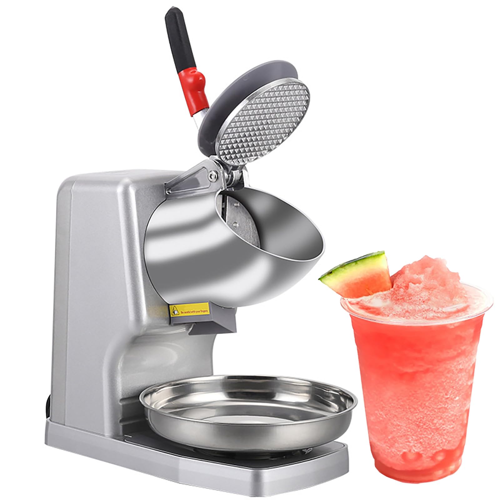 Rasoio tritaghiaccio, macchina per granite da 500 W, capacità 100 kg/h, design a prova di spruzzi, interruttore elettrico per granite di cocktail e coni di neve