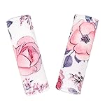 Car Seat Strap Cover for Babies, Soft Car Seat Belt Covers, Mink Car Seat Strap Shoulder Pads Girls, Pink Floral