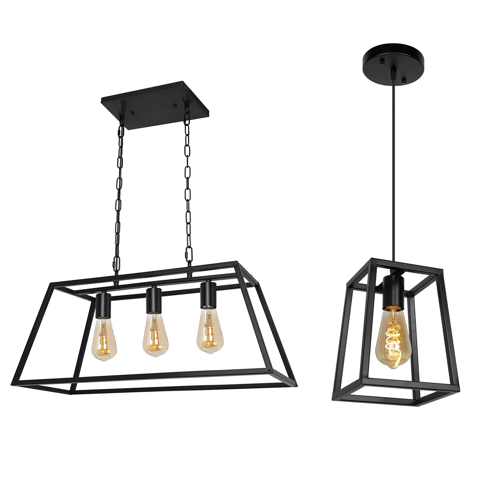 Photo 1 of Black Modern Farmhouse Kitchen Island Lighting