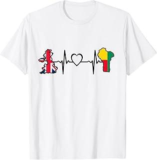 Beninese United Kingdom Flag British Benin Heartbeat T-Shirt