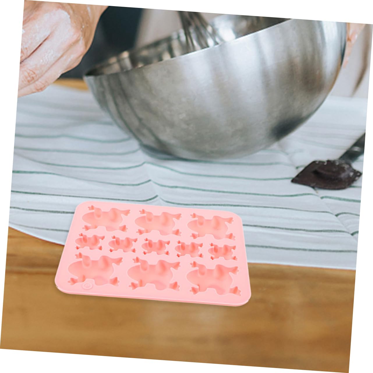 OSALADI Molde De Silicona De Rana Moho Molde De Torta Fondant Moldes De Chocolate Ranas Molde Para Hornear De Silicona Molde De Rana Moldes De Rana Gel De Sílice Rosa 2 Piezas X 4