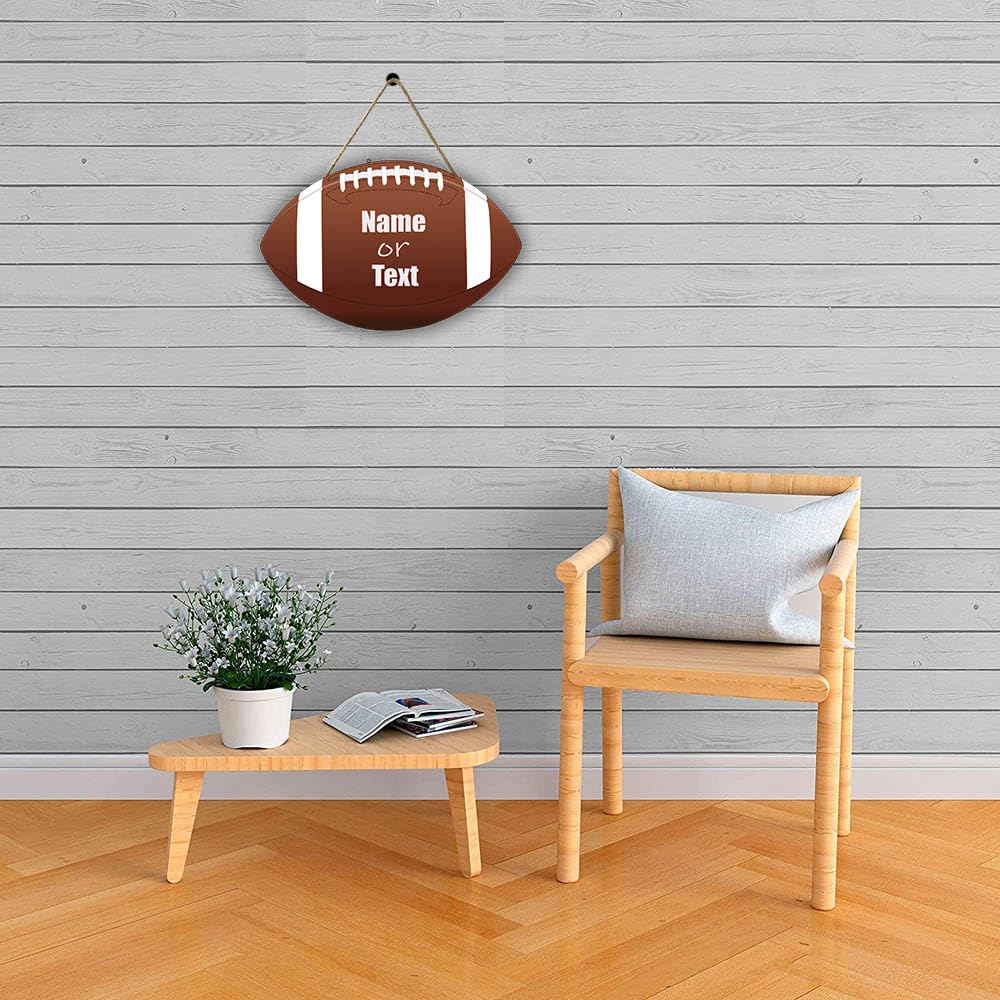 Targa Decorativa In Legno Vintage "Football Season" 15,5x30,5 Cm, Con Corda, Per Porta O Parete, Regalo Per Appassionati Di Calcio
