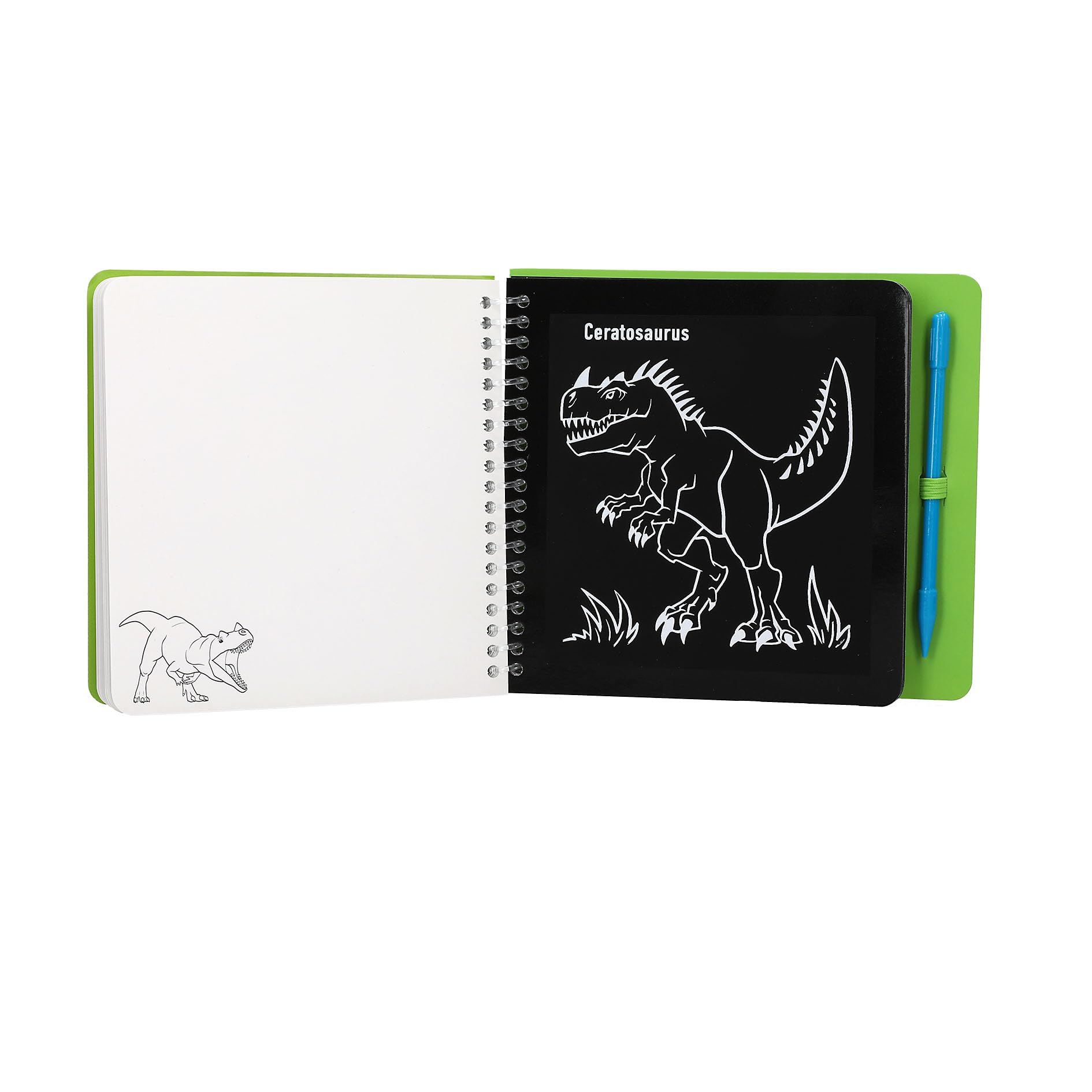Depesche 12733 Dino World - Mini Magic Scratch Book z fajnymi motywami dinozaurów do drapania, książeczka z kolorowym gradientem i pisakiem do zdrapywania