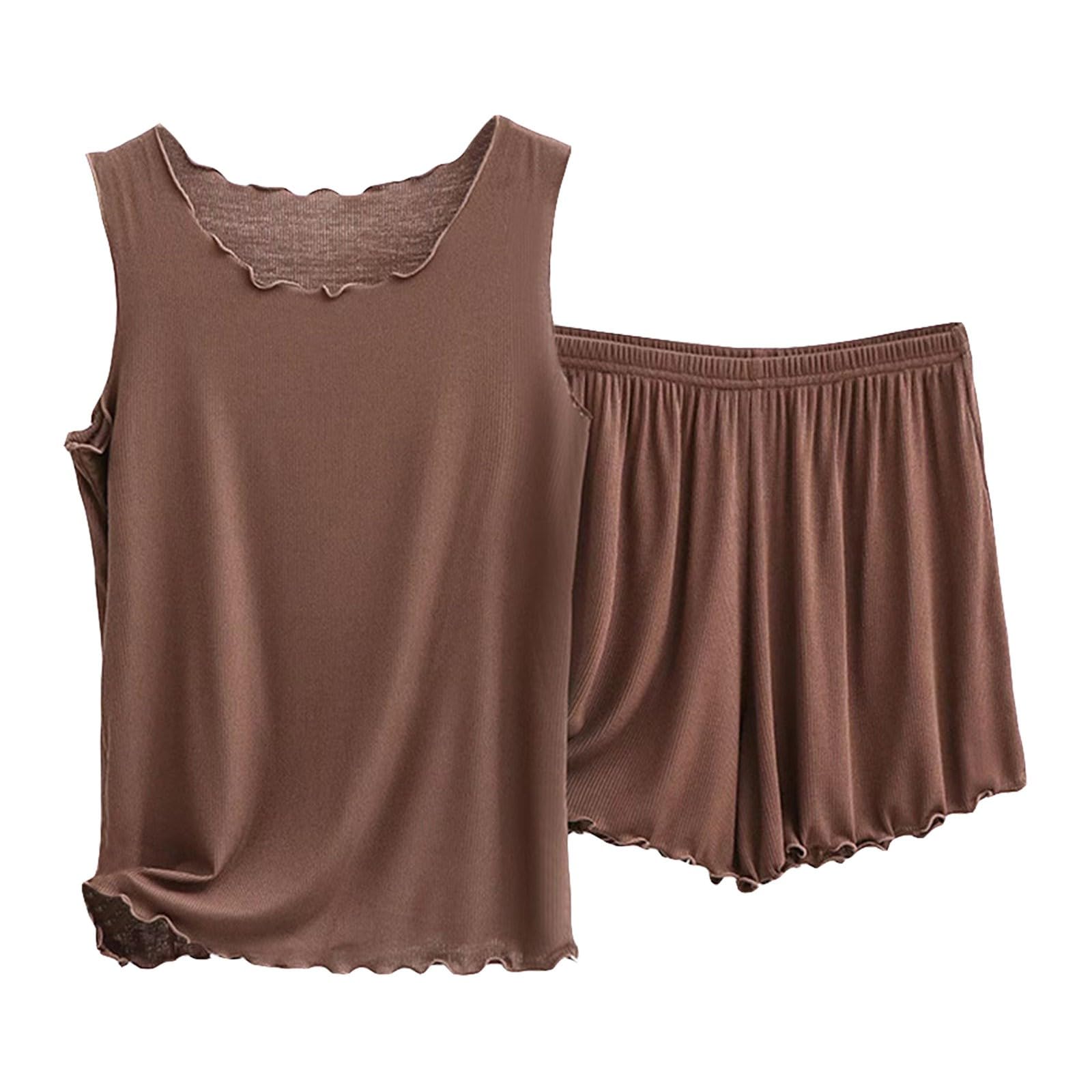 POLPqeD Pijama Mujer Verano Women Secret Pijamas Mujer Sexy Talla Grande Original Saten Mujer Camisolas y Pantalón Corto Transpirable Suave Cómodo Pijama Mujer satén