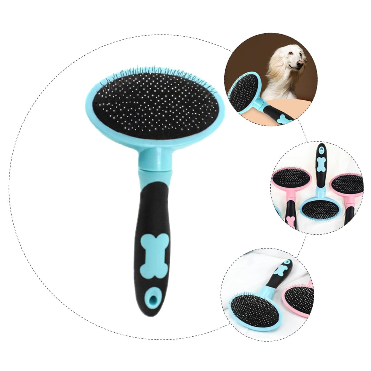 Didiseaon 3pezzi Spazzola Per Animali Domestici Con Manico Ergonomico Strumento Di Grooming e Massaggio Per Cani e Gatti Rimuove Pelo e Dander Accessorio Per Animali