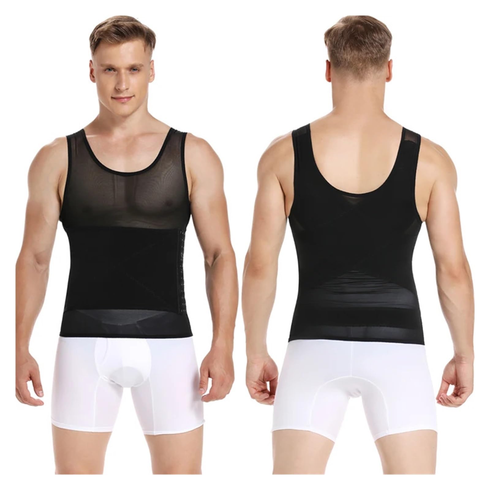 Camiseta Moldeadora de Cuerpo para Hombre, Camisetas de compresión, Fajas para Abdomen, Adelgazamiento de Abdomen, Moldeador de ginecomastia, corsé, Entrenador de Cintura, Tops para Hombres