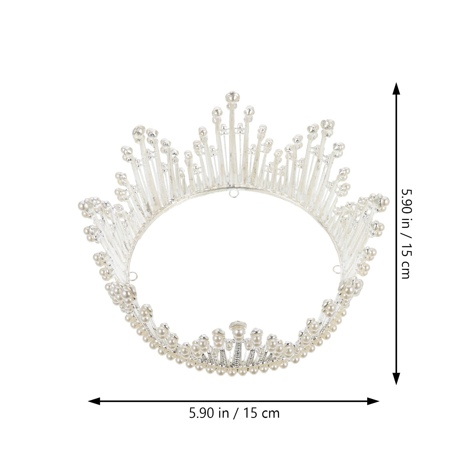 Abaodam Tocado de Novia Diadema de Perlas Plata Accesorio Fotografía y Fiesta para Mujeres Adultas Diseño Barroco Elegante para Bodas y Eventos Especiales