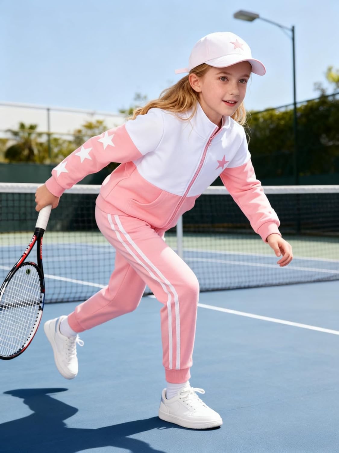 Girls Clothes 2 Piece Zip Up Sweatshirt & Pants Sweatsuit Set Fall Winter Outfits for Teen Tween Girls 6-12 Years - Image 7