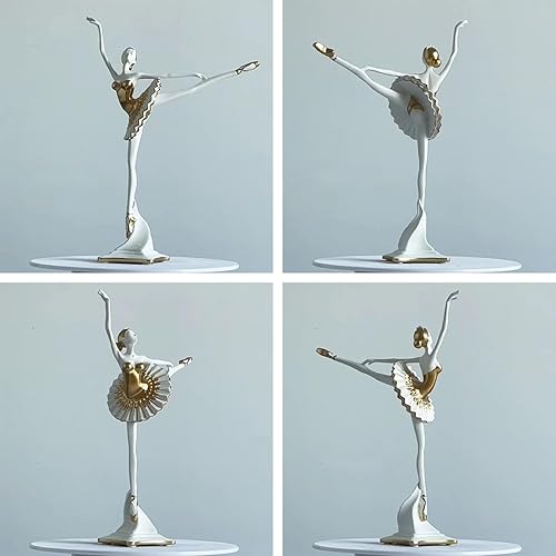 Miniatura 4 de HAUCOZE Bailarina Estatua Woaman Señora Escultura Yoga Bailarina Decoración Arte Moderno Resumen Resina Regalos 30cmH