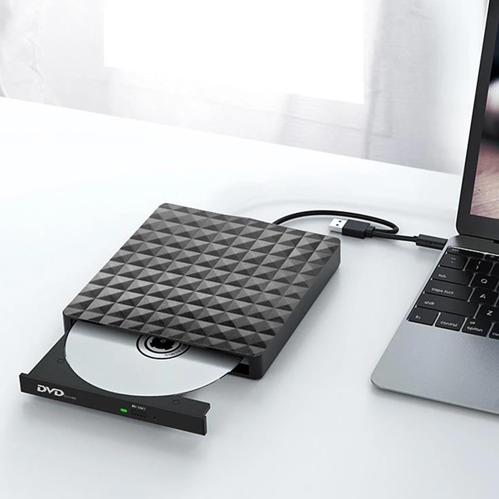 Zewnętrzny napęd CD DVD, przenośny odtwarzacz CD/DVD ze złączem USB 3.0/Type-C, nagrywarka z nagrywarką o niskim poziomie hałasu i dużej szybkości transferu danych dla Windows 7/8/10/11/XP/Mac OS/Li