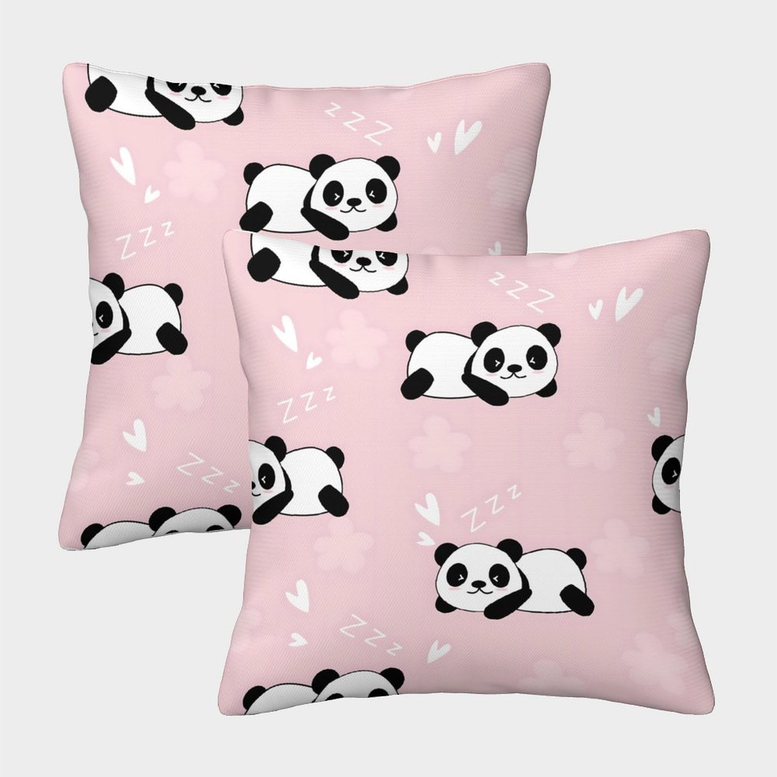 QFVANSIYO 3D Printed Cartoon Panda Microfiber Pillowcase Bedroom Bedding Decor Panda Pillow Cover Soft Breathable for Adults Youth 40x40cm