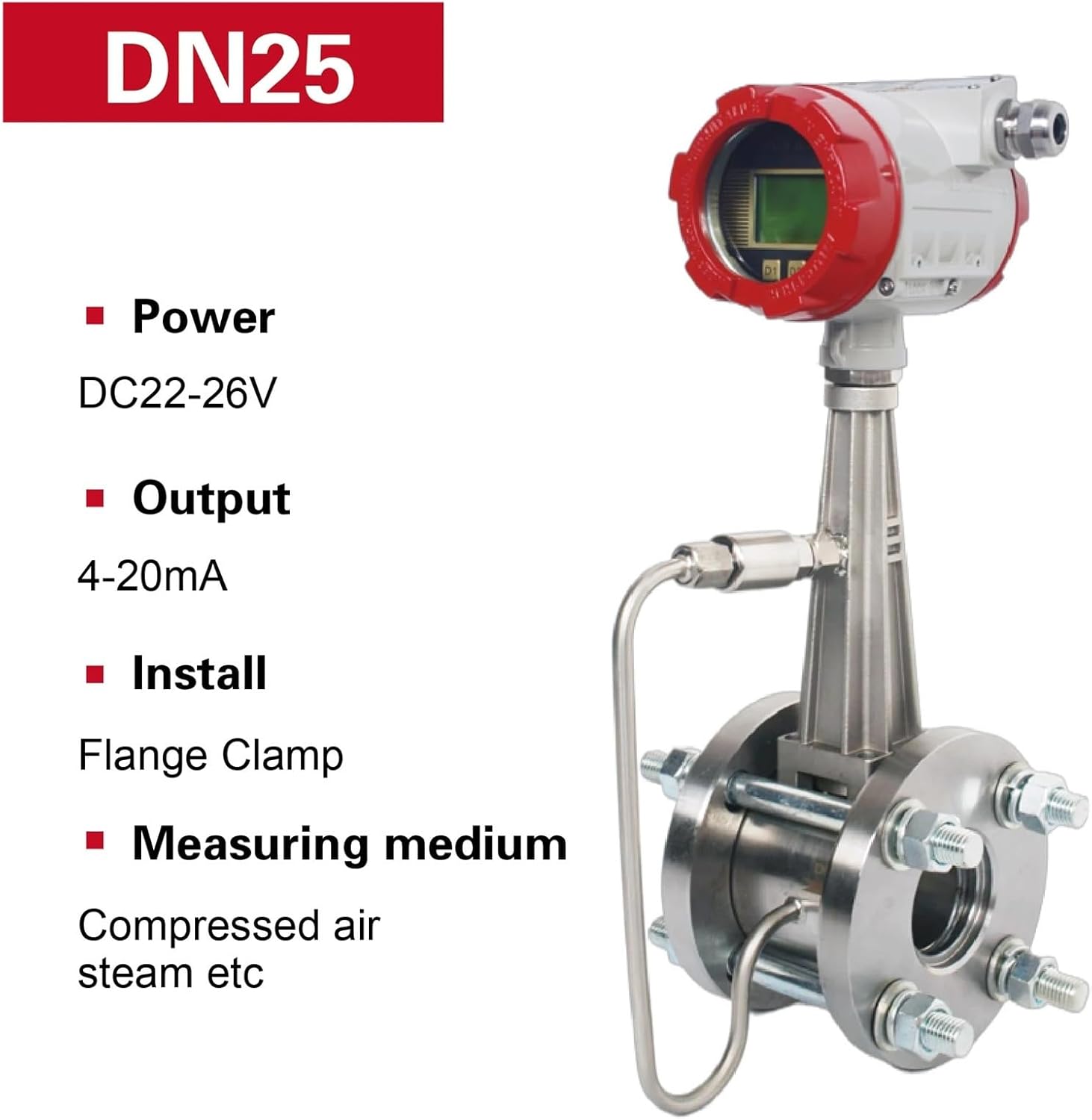 Industrial liquid vortex flow sensor(25)