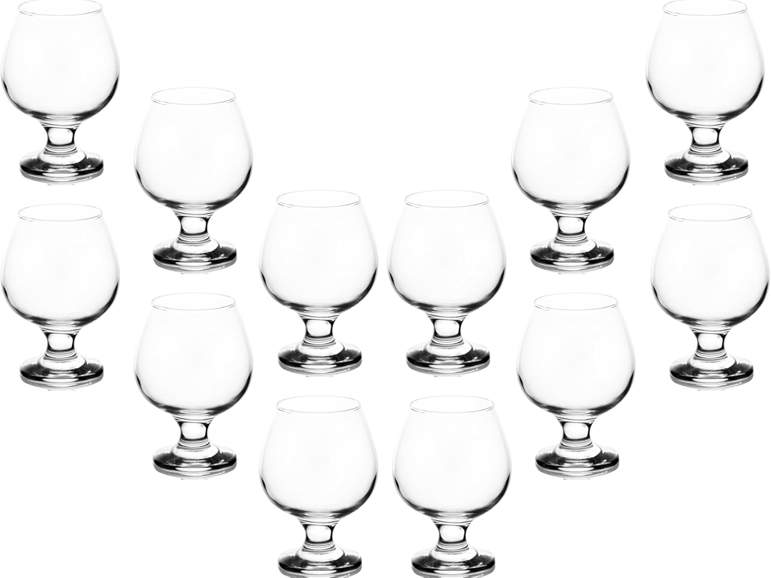 Brandy Stemmed Glasses – 13.25 Ounce Crystal Clear Glassware Set of 4 - Perfect for Red Wine, Champagne, Cocktails, and More – Elegant Drinking Goblets for Parties and Everyday Use