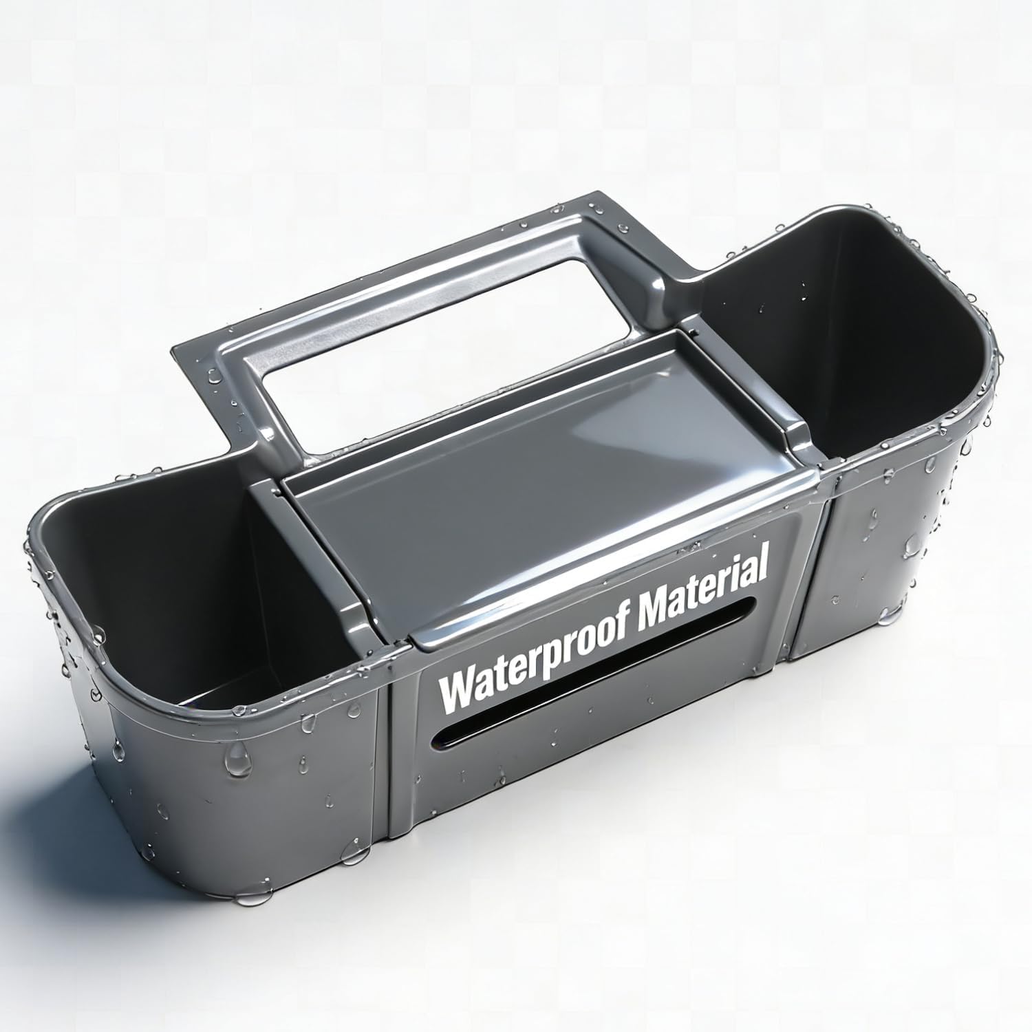 JYCDC is compatible with Toyota Sienna rear center armrest storage box,2026 2025 2024 2023 2022 second-row tissue box holder with side storage pockets, and rear seat phone tray interior trim (black).