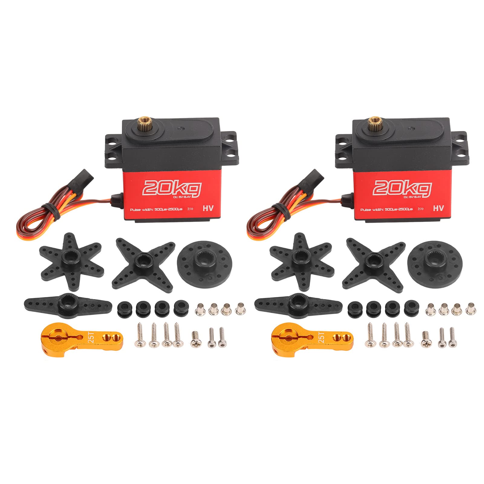 Servo digitale professionale impermeabile da 20 kg con braccio in metallo 25T per auto RC 1/10 1/12