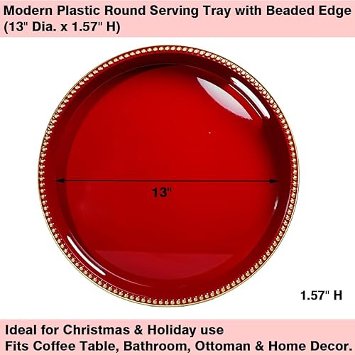 Miniatura 43 de Bandeja de servir rosa con asas, bandeja decorativa rectangular para mesa de café, bandeja otomana de plástico para sala de estar, baño, mesa