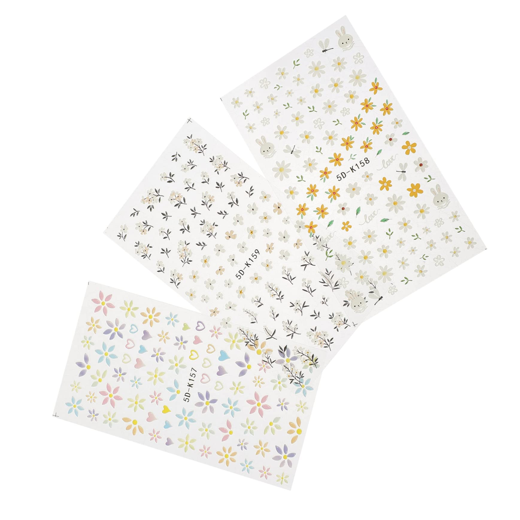 12pezzi Adesivi Per Unghie Decorazioni Per Nail Art Facili Applicare e Rimuovere Per e