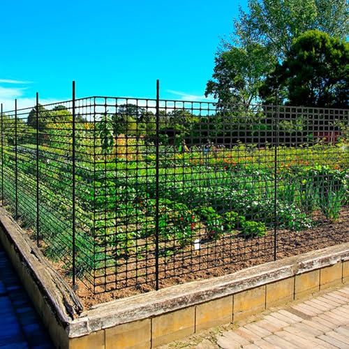 Signstek Begrenzungszaun, mobiler Zaun 25m lang,100 cm hoch, 25×115cm hoch Pfähle, 100×Kabelbindern, Hundezaun Hühnerzaun Gartenzaun, Schwarz
