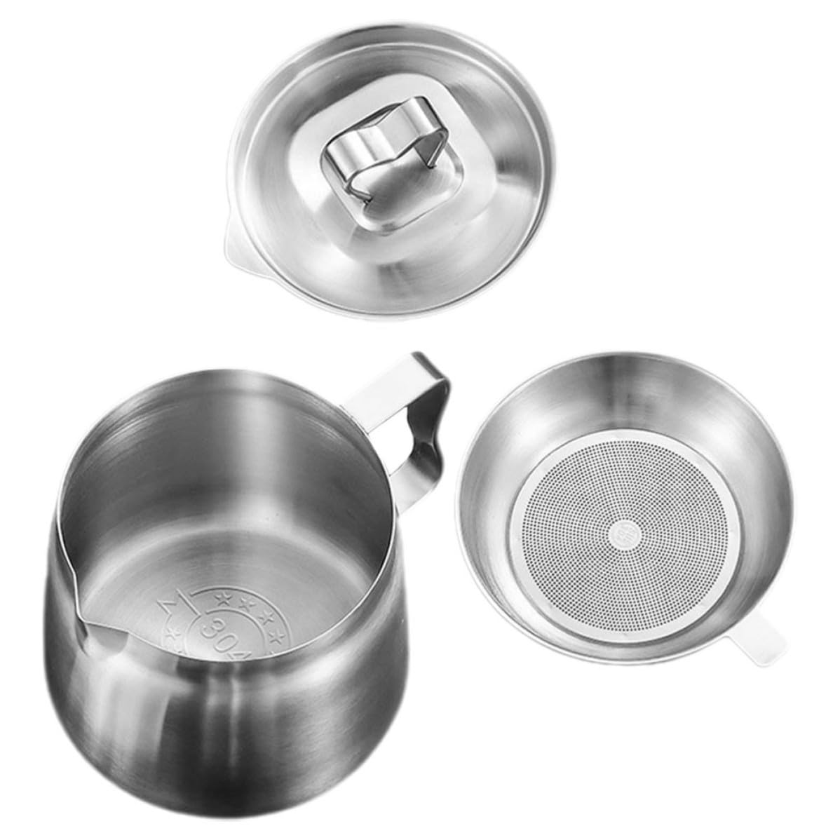 DOITOOL Colador de Filtro Aceite Inoxidable de Acero Cocina de 304 y Capacidad de 2l, Diseño Almacenamiento para Uso Doméstico