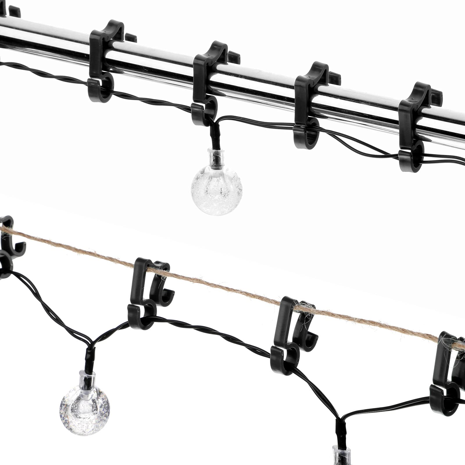 Weihnachtslicht-Clips, Vernickelt, 120 Stück - Dachrinnenhaken Für Lichterketten, Wetterfest