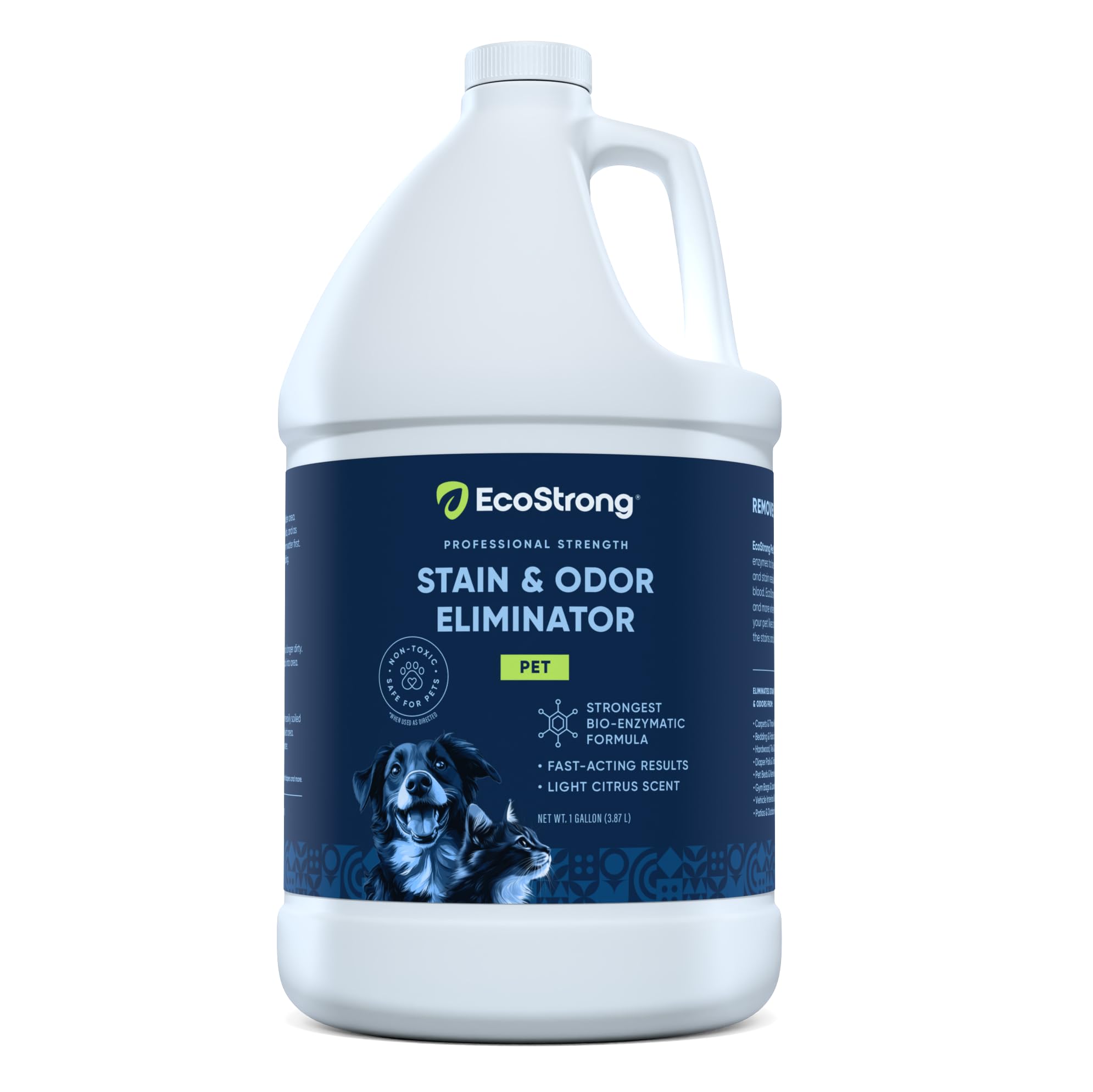 Eco Strong Pet Stain and Odor Remover - Cat Urine Enzyme Cleaner Destroyer, Urine Destroyer for Dogs, Pet Urine Enzyme Cleaner - 128 Oz