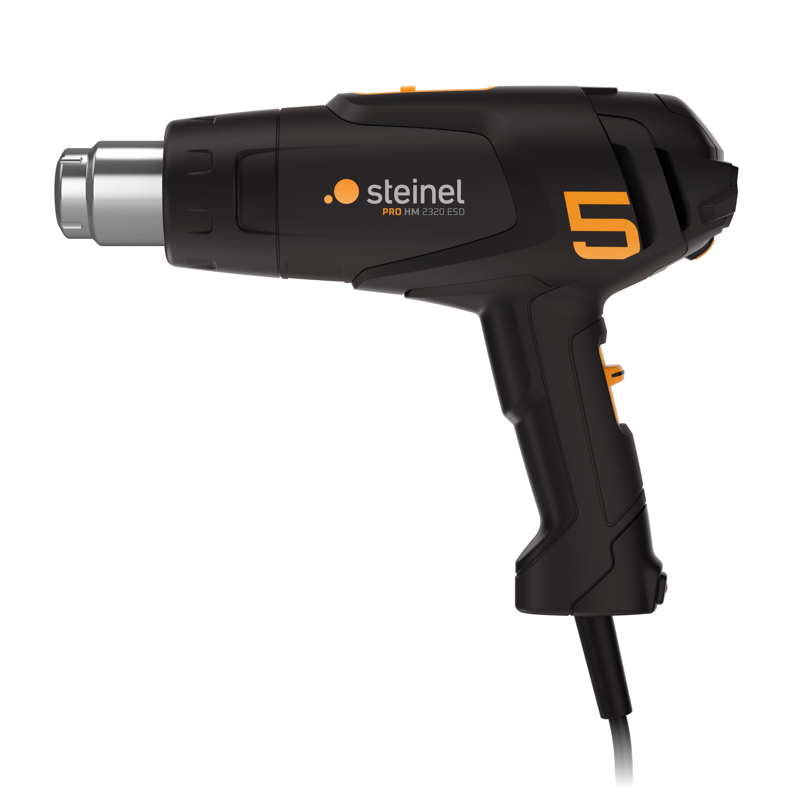 Steinel Pistola de aire caliente HM 2320 ESD, soplador de aire caliente de 2300 W, pantalla LCD, temperatura de 80 °C a 650 °C, modo ECO, cable de 3 m