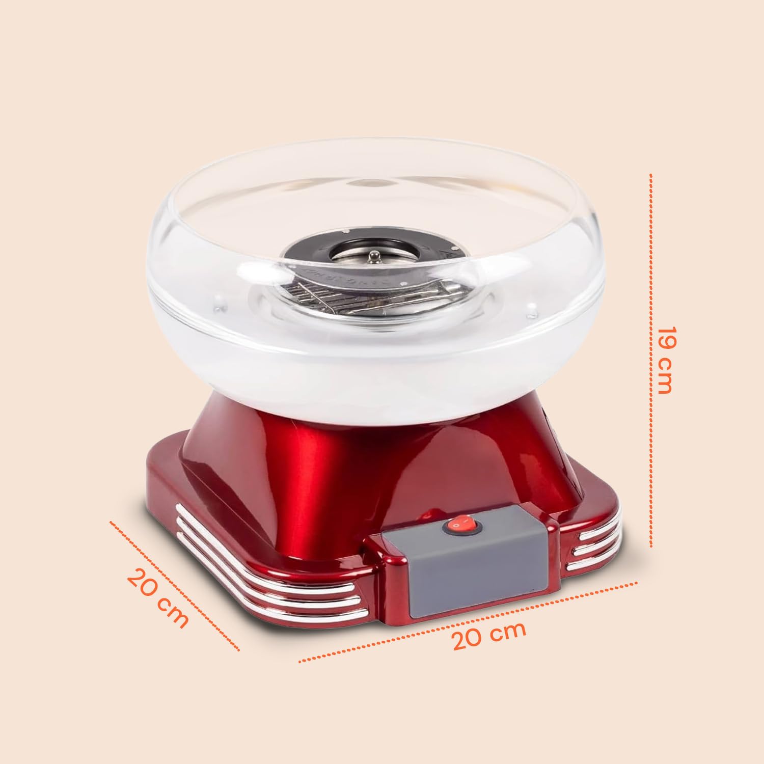 Avilia - Macchina Zucchero Filato Elettrica 500W Facile da Usare con Vaschetta Removibile, Accessori Inclusi e Riscaldamento Rapido per Zucchero Colorato o Aromatizzato, Ideale per Bambini e Feste