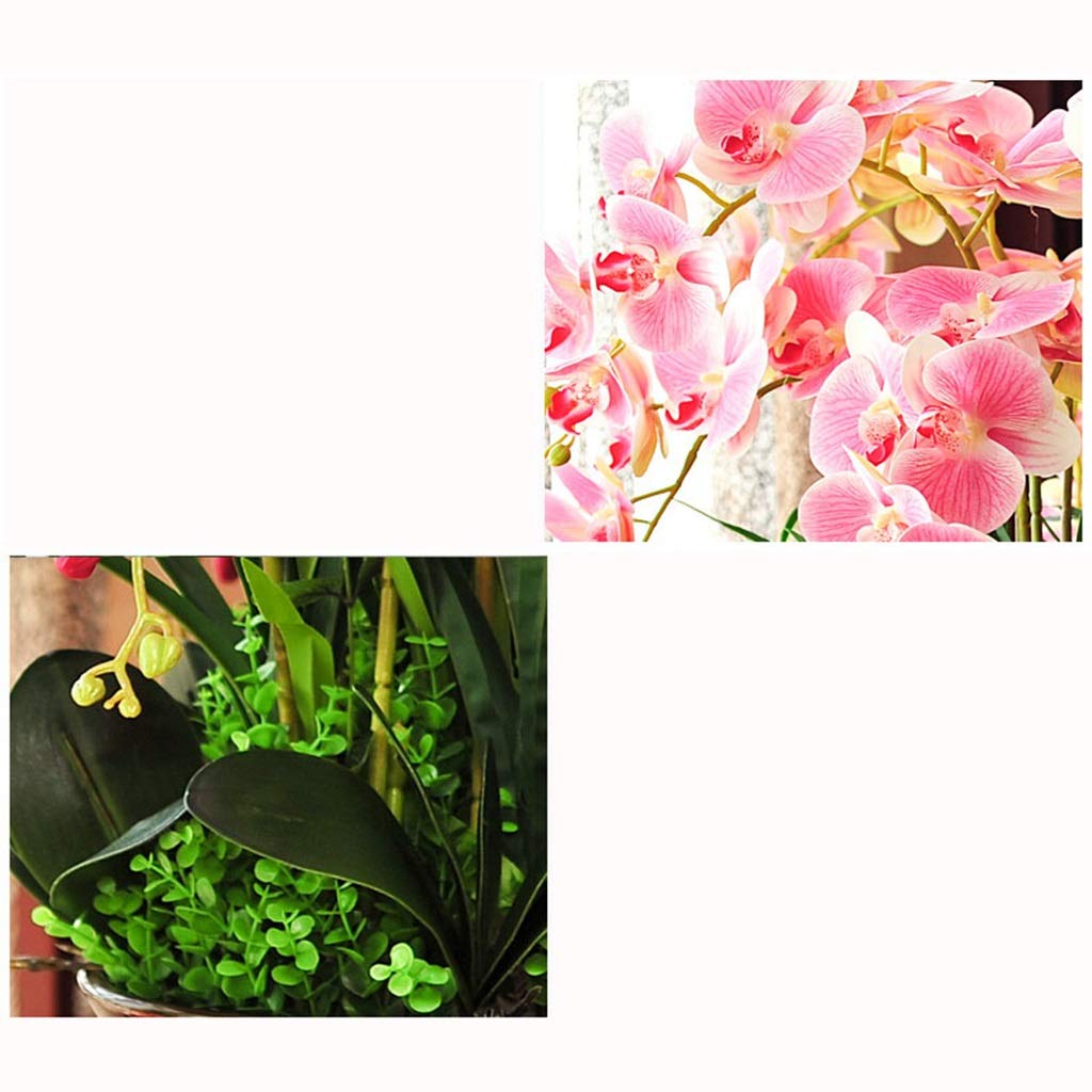 Fiori artificiali, fiori artificiali, orchidee Phalaenopsis artificiali, fiori in vaso, composizioni di piante in vaso di Phalaenopsis finte per feste di matrimonio, decorazioni per la tavol