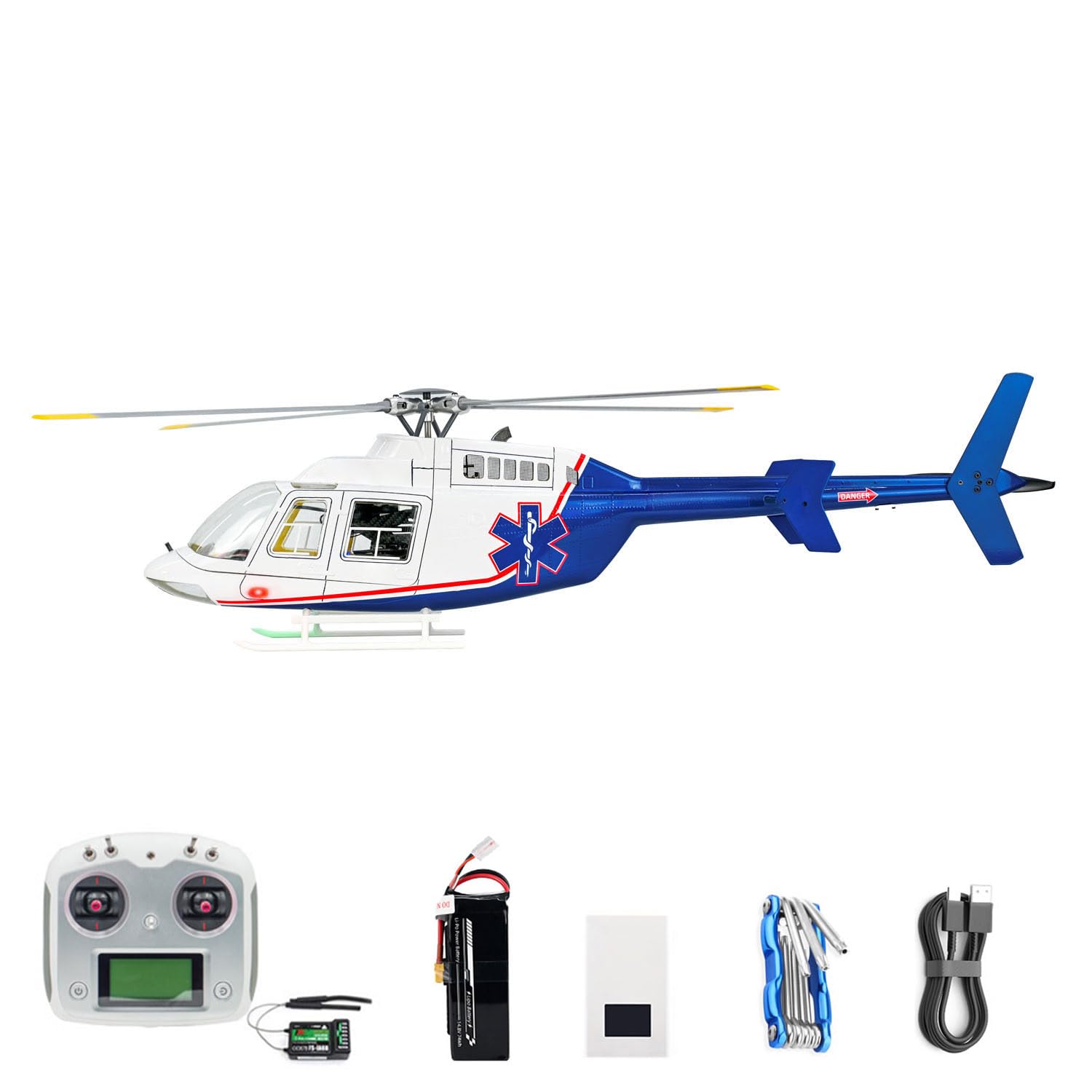 wheelfun Flywing Bell 407 elicottero telecomando 470 classe modello aereo One Click Return Brushless Motor RTR Flysky I6S Radio Batteria